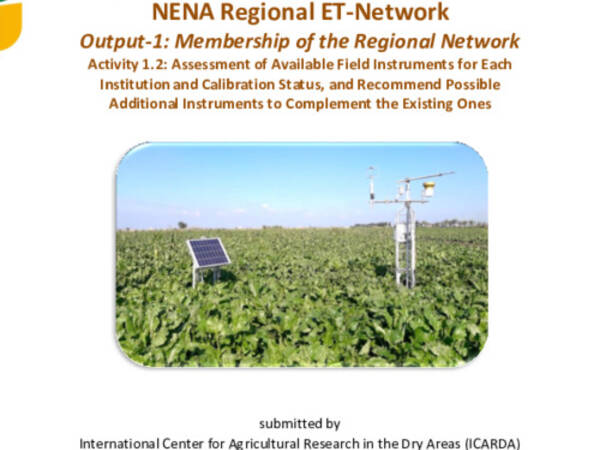 Assessment of Available Field Instruments for Each Institution and Calibration Status, and Recommend Possible  Additional Instruments to Complement the Existing Ones  