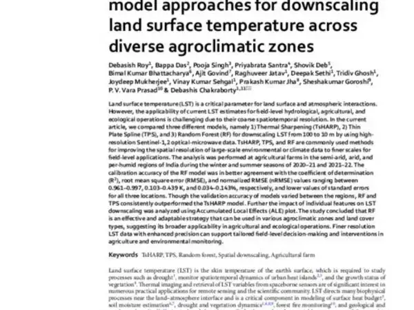 Assessing the accuracy of multi-model approaches for downscaling land surface temperature across diverse agroclimatic zones