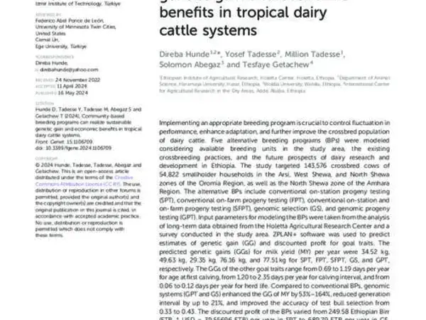 Community-based breeding programs can realize sustainable genetic gain and economic benefits in tropical dairy cattle systems