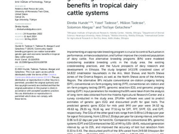 Community-based breeding programs can realize sustainable genetic gain and economic benefits in tropical dairy cattle systems