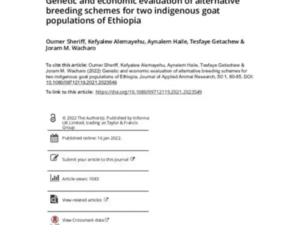 Genetic and economic evaluation of alternative breeding schemes for two indigenous goat populations of Ethiopia