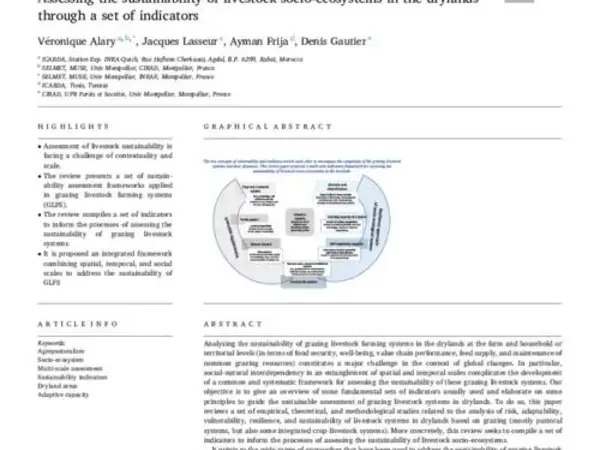 Assessing the sustainability of livestock socio-ecosystems in the drylands through a set of indicators
