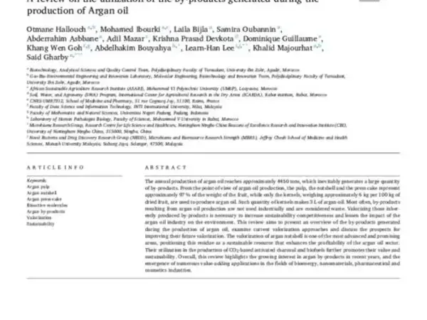 A review on the utilization of the by-products generated during the production of Argan oil