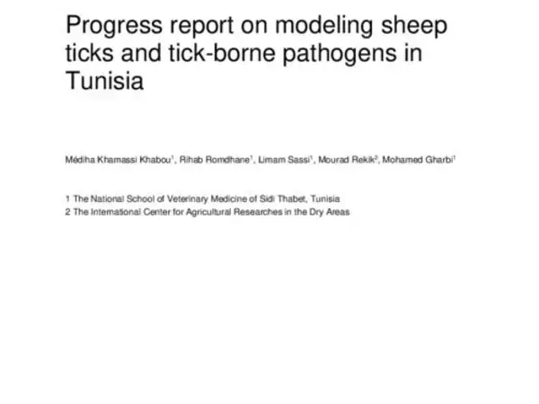 Risk maps of ticks and tick-borne diseases in sheep