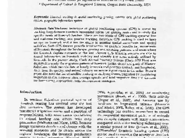 Role of GPS in monitoring livestock migration 