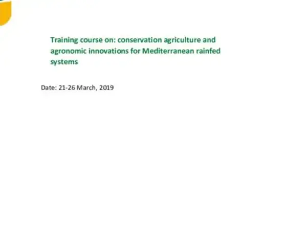 Conservation Agriculture and Agronomic Innovations for Mediterranean Rainfed Systems