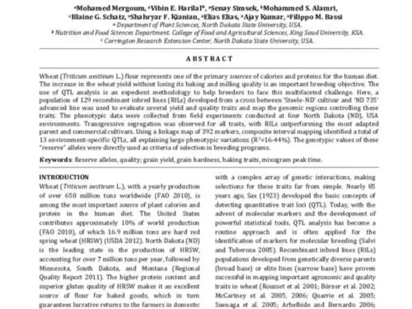 AGRONOMIC AND QUALITY QTL MAPPING IN SPRING WHEAT