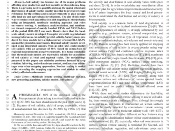 Soil Salinity Mapping by Multiscale Remote Sensing in Mesopotamia, Iraq