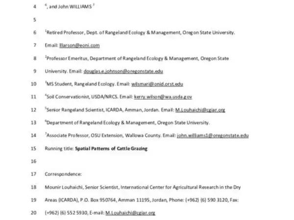Spatial Occupancy Patterns and Activity of Arid Rangeland Cattle Grazing Small Riparian Pastures