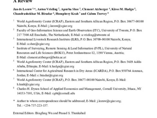 The potential and uptake of remote sensing in insurance: A review