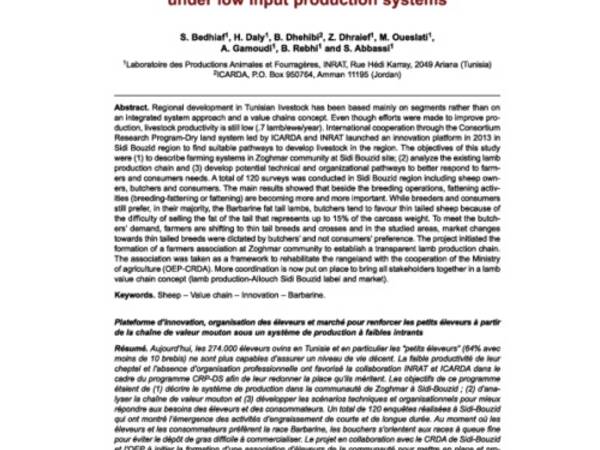 Innovation Platform, Farmers’ Organizations, and Market to Empower Small Farmers Benefit from an Autochthonous Meat Sheep Value Chain Under Low Input Production Systems