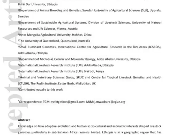 Ethiopian indigenous goats offer insights into past and recent demographic dynamics and local adaptation in sub-Saharan African goats