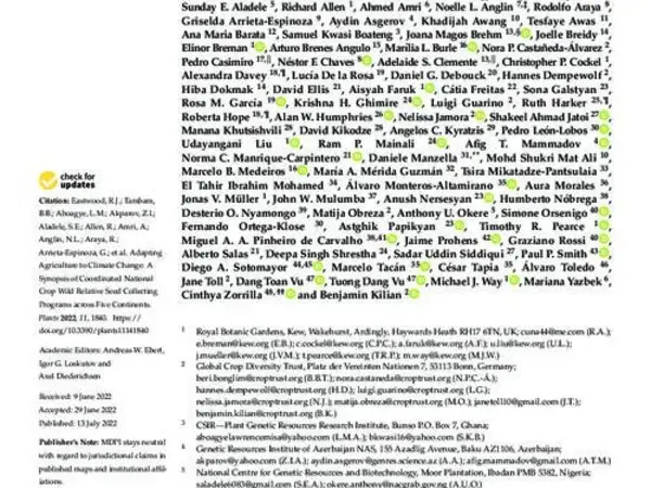 Adapting Agriculture to Climate Change: A Synopsis of Coordinated National Crop Wild Relative Seed Collecting Programs across Five Continents