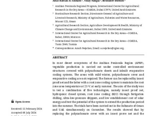 Renewable Energy and Net House Integration for Sustainable Cucumber Crop Production in the Arabian Peninsula: Extending Growing Seasons and Reducing Resource Use