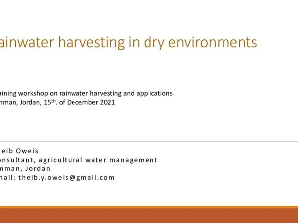 Rainwater harvesting in dry environments