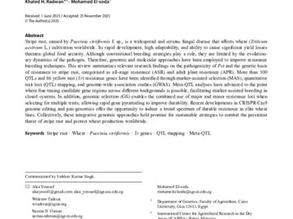 Durable resistance to stripe rust in wheat: integration of breeding tools and genomic technologies