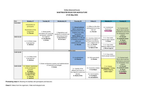 Timetable Online Zaragoza Training