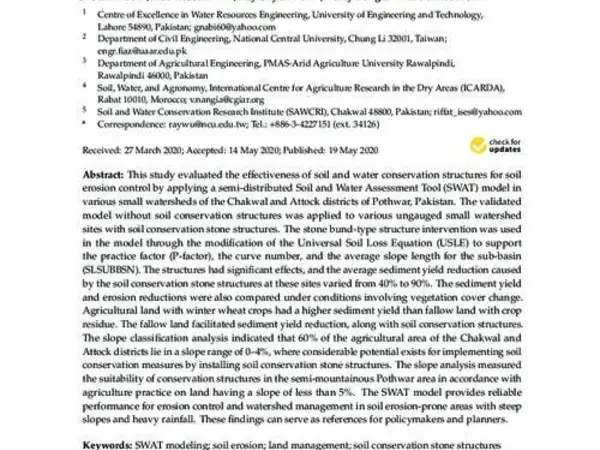 Micro-Watershed Management for Erosion Control Using Soil and Water Conservation Structures and SWAT Modeling