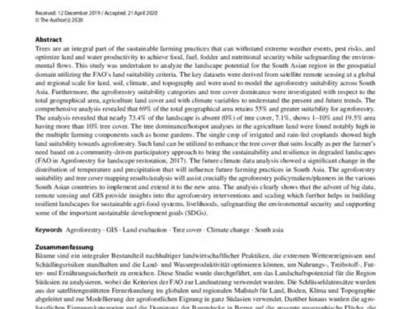 Quantification of the Land Potential for Scaling Agroforestry in South Asia