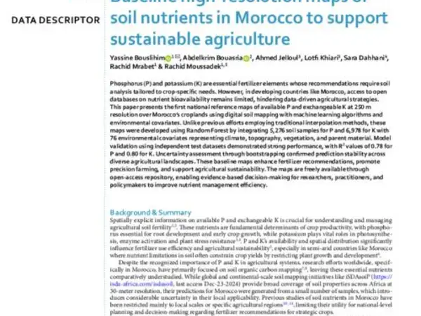 Baseline high-resolution maps of soil nutrients in Morocco to support sustainable agriculture