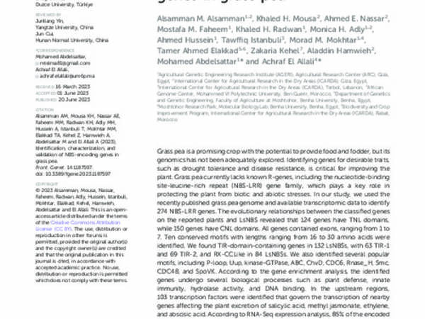 Identification, characterization, and validation of NBS-encoding genes in grass pea