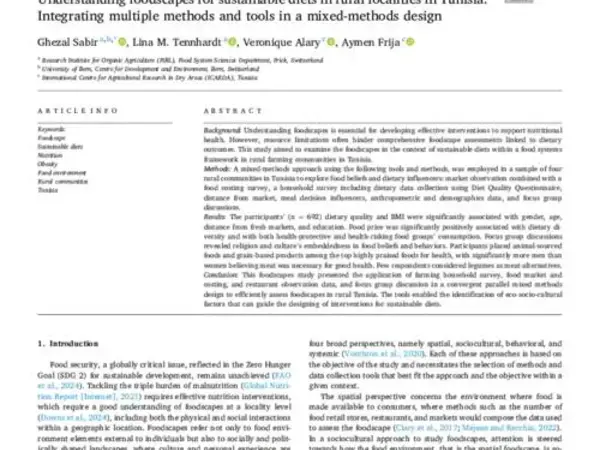 Understanding foodscapes for sustainable diets in rural localities in Tunisia: Integrating multiple methods and tools in a mixed-methods design