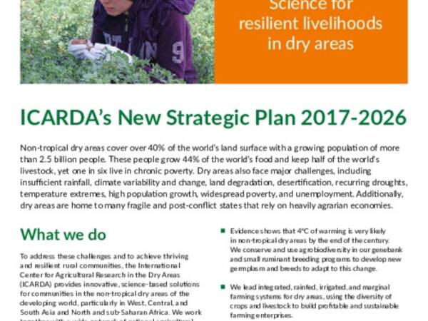 ICARDA’s New Strategic Plan 2017-2026 Highlights