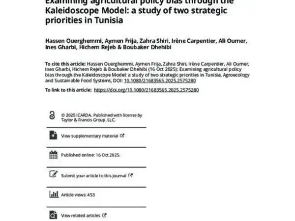 Examining agricultural policy bias through the Kaleidoscope Model: a study of two strategic priorities in Tunisia