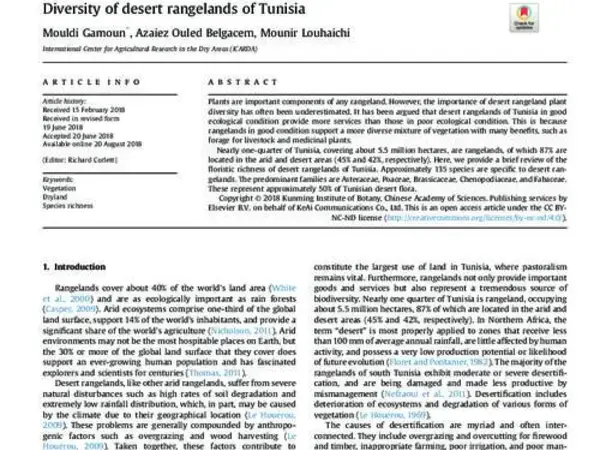 Diversity of desert rangelands of Tunisia