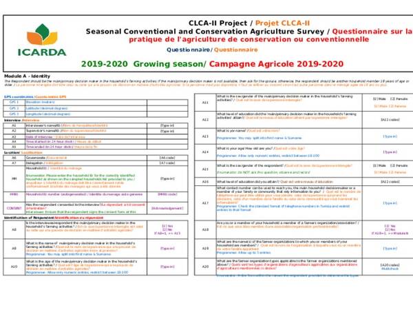 Tunisia CLCA Data Collection Tool