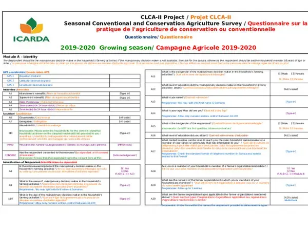 Tunisia CLCA Data Collection Tool