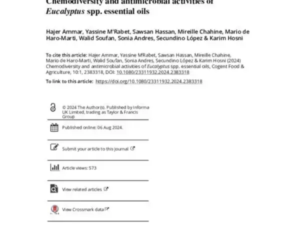 Chemodiversity and antimicrobial activities of Eucalyptus spp. essential oils