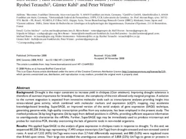 SuperSAGE: the drought stress-responsive transcriptome of chickpea roots