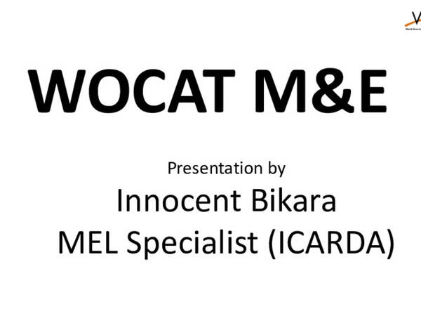 Presentation on WOCAT M&E