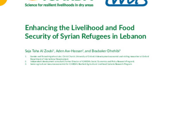 Enhancing the Livelihood and Food Security of Syrian Refugees in Lebanon