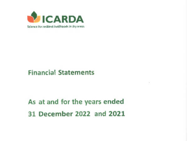 ICARDA 2022 Financial Statement