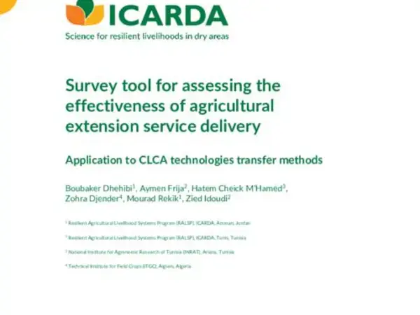 Survey tool for assessing the effectiveness of agricultural extension service delivery: Application to CLCA technologies transfer methods