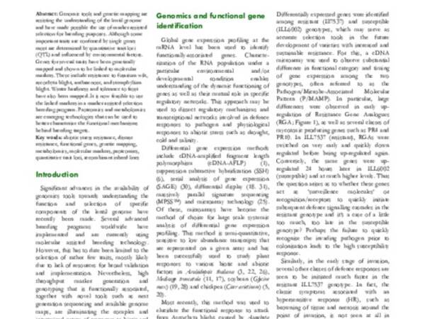 Biotechnology and gene mapping in lentil