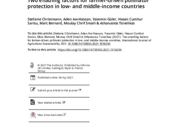 Two enabling factors for farmer-driven pollinator protection in low- and middle-income countries