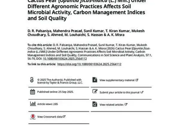 Cactus Pear [Opuntia ficus-indica (L.) Mill.] Under Different Agronomic Practices Affects Soil Microbial Activity, Carbon Management Indices and Soil Quality