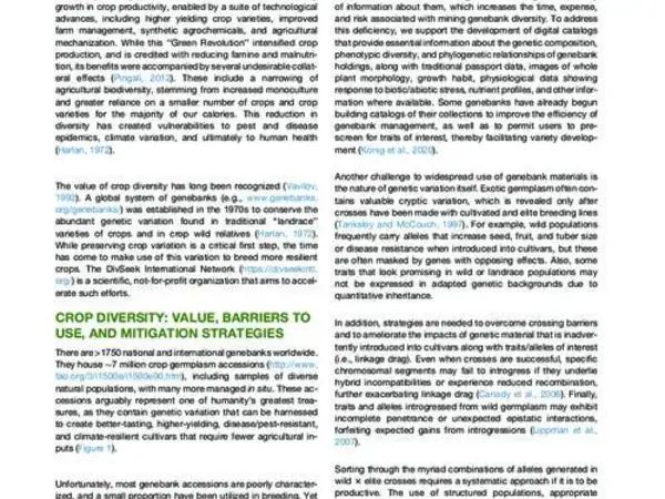 Mobilizing Crop Biodiversity