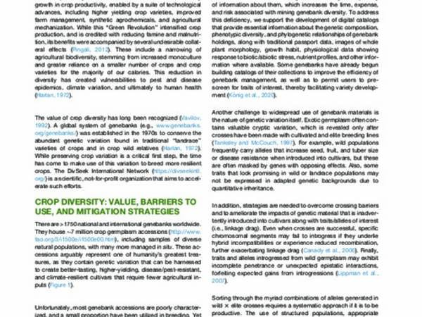 Mobilizing Crop Biodiversity