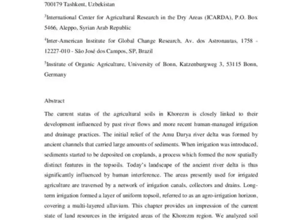 Soils and Soil Ecology in Khorezm
