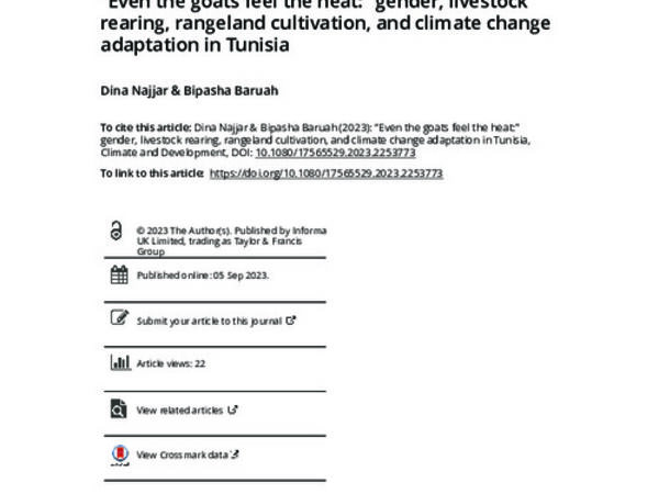 “Even the goats feel the heat:” gender, livestock rearing, rangeland cultivation, and climate change adaptation in Tunisia