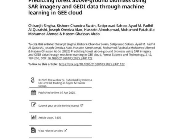 Predicting forest above-ground biomass using SAR imagery and GEDI data through machine learning in GEE cloud