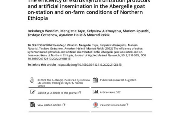 The efficiency of estrus synchronization protocols and artificial insemination in the Abergelle goat on-station and on-farm conditions of Northern Ethiopia