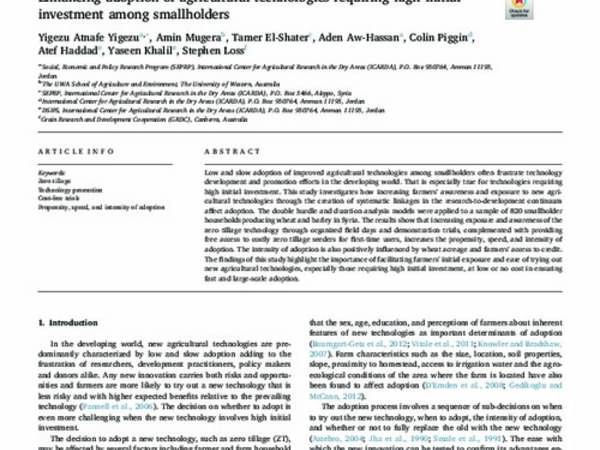 Enhancing adoption of agricultural technologies requiring high initial investment among smallholders