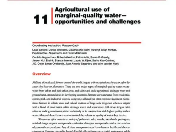 Agricultural use of marginal - quality water - opportunities and challenges