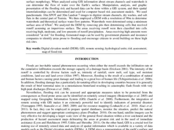 Assessing the risk of flooding in Central Tunisia