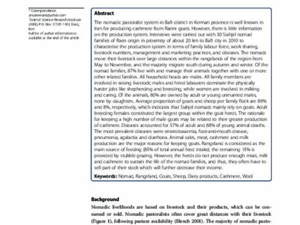 Nomadic pastoralism in southern Iran